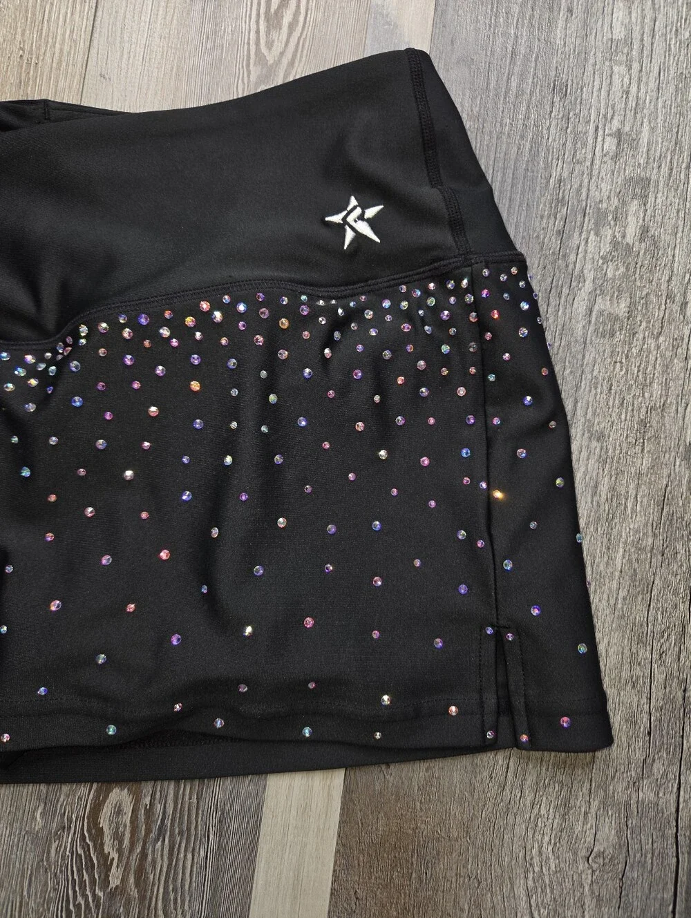 Rebel Athletic Adult Small Black Rhinestone Skirt Skort